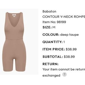 Aritzia babaton one piece Size M NWT